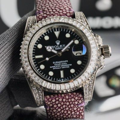 Replica Rolex Submariner  Purple Strap 40MM Black Watch